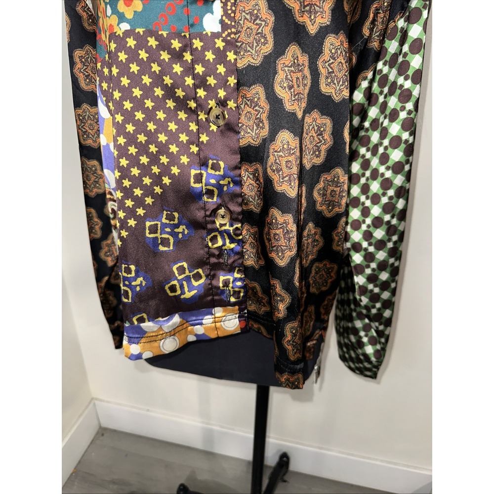 Urban Outfitters Patchwork Button Down Blouse Mul… - image 3